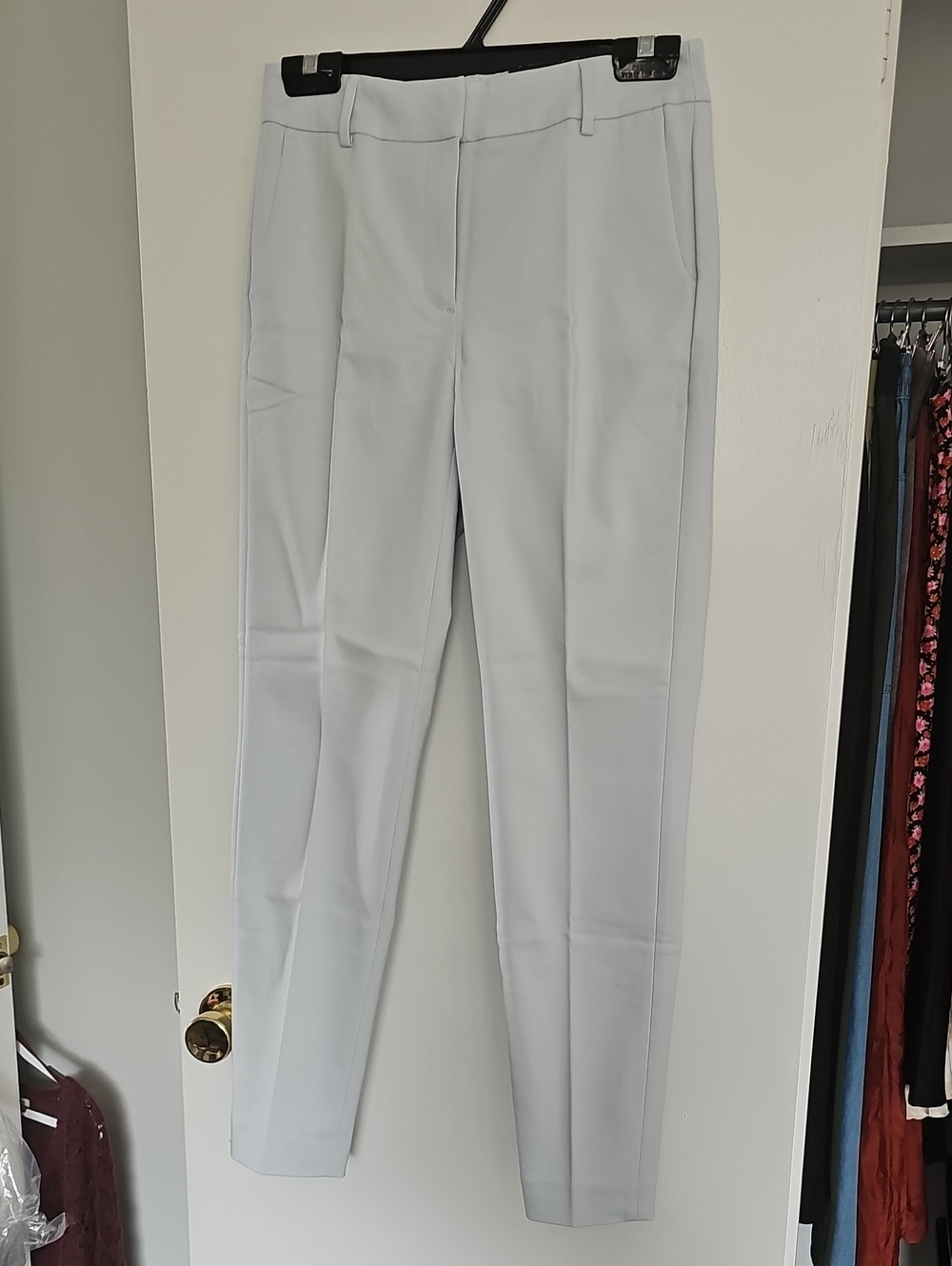 RW&CO. Light Blue Slim Straight Trousers Size 2 Cotton Blend